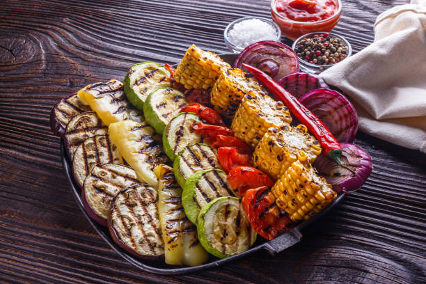 istock appetizing fresh grilled vegetables in a cast iron skillet 1211220001