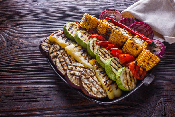 istock appetizing fresh grilled vegetables in a cast iron skillet 1211220015
