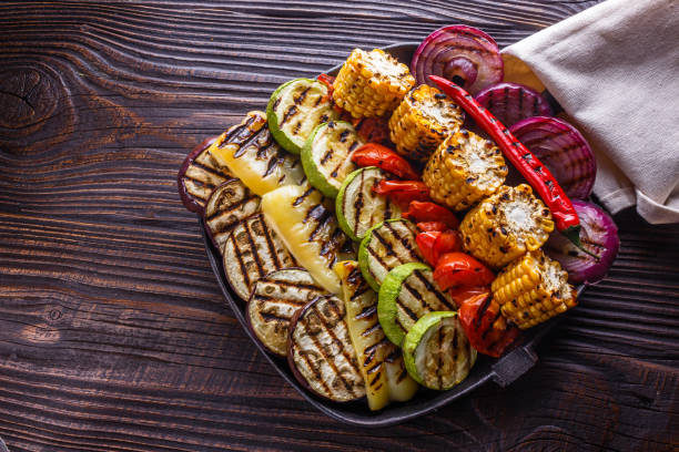 istock appetizing fresh grilled vegetables in a cast iron skillet 1211220032