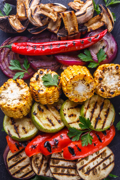 istock delicious fresh grilled vegetables on a stone plate 1211220073