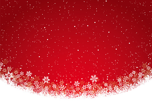 Glitter red background and snowflakes