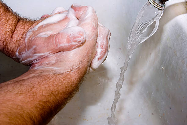 mains propres - soap sud water froth bubble photos et images de collection