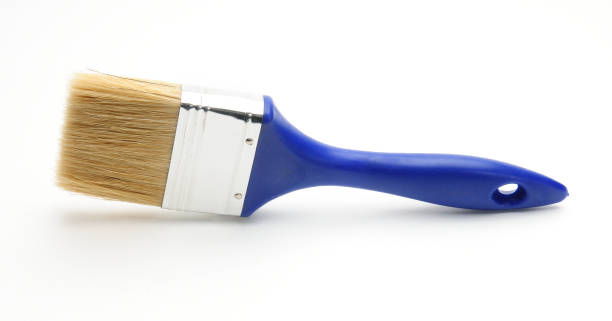 istock Blue paint brush on a white background 1211228980