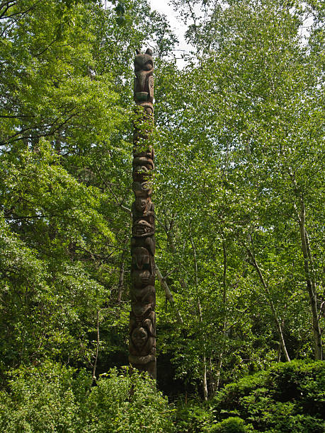 totem - native american statue wood carving стоковые фото и изображения