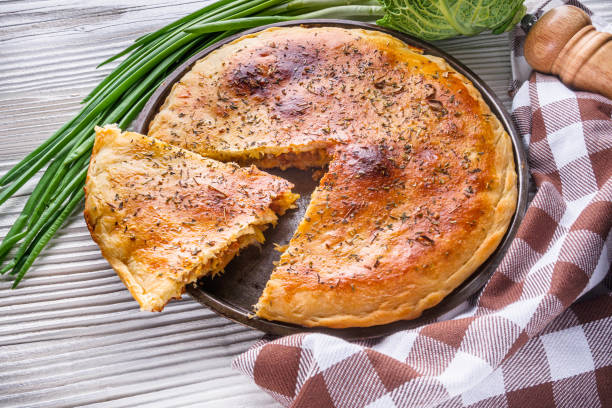 istock freshly baked cabbage pie on rustic wooden background 1211236217