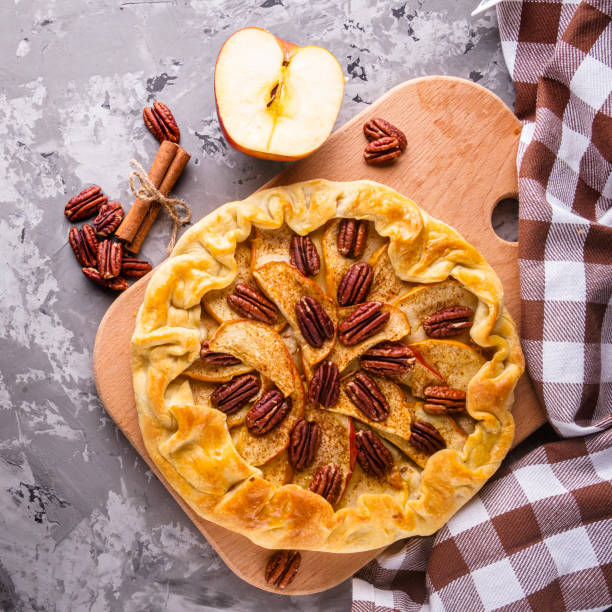 istock crispy apple galette with pecans on a rustic wooden background 1211236300