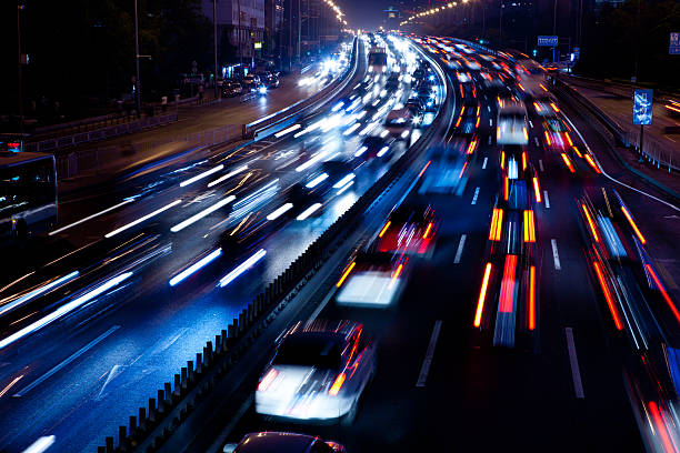 istock beijing Freeway at Night with Car Lights 121123641