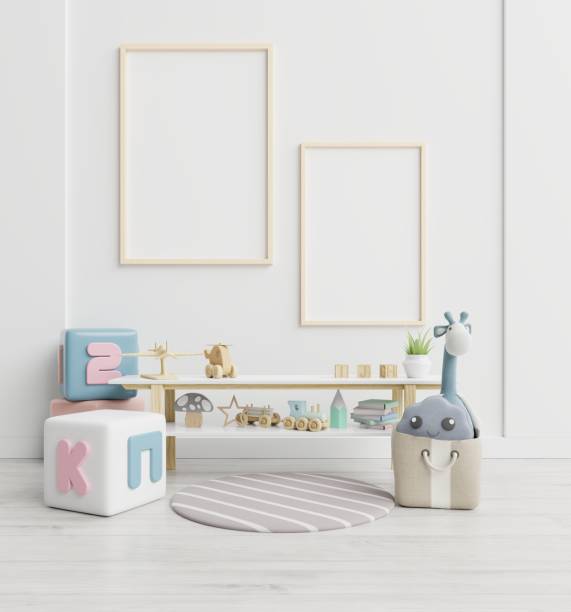 Vertical frame mockup,Interior mockup, kids room, wall frame mockup,nursery mockup.