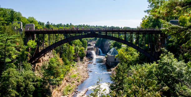 istock Ausable Chasm - Grand Canyon of the Adirondacks Bridge 1211239135