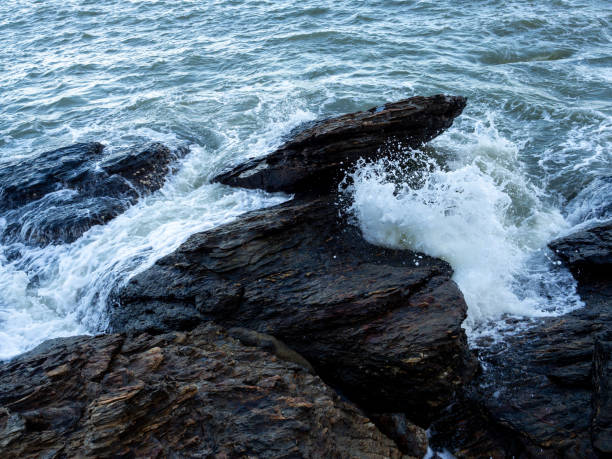 istock Waves coming to the rocky shore. 1211241254