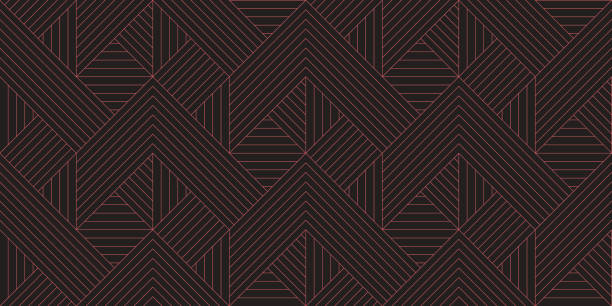 illustrazioni stock, clip art, cartoni animati e icone di tendenza di modello vettoriale geometrico senza soluzione di continuità - striped red black diagonal