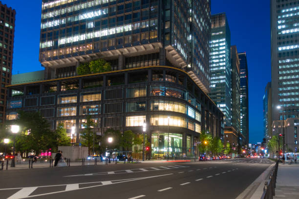istock Building and skyscraper Tokyo city in night 1211255967
