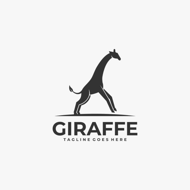 bildbanksillustrationer, clip art samt tecknat material och ikoner med vektor illustration giraff hoppa silhouette style. - däggdjur illustrationer