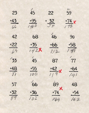 Complete Ed Math Sheet Math Work Sheet Completed Stock Photo - Download Image Now ...