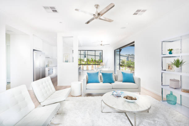 istock Blue and white living room 1211261871