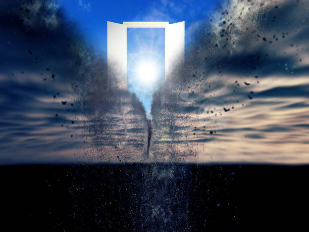 istock Abstract background with door to heaven open 1211263729