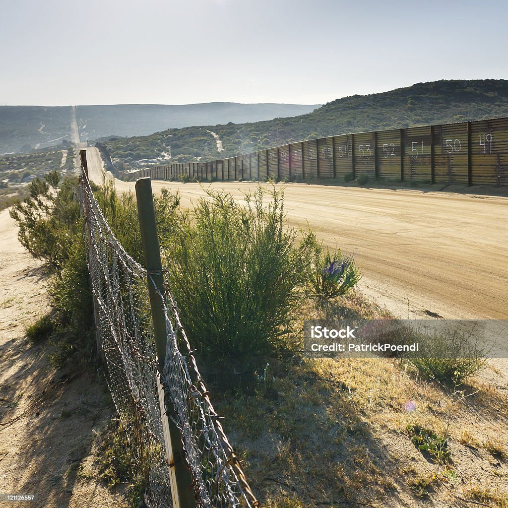 US/Mexico Border Fence US/Mexico border fence near Campo, California, USA Geographical Border Stock Photo