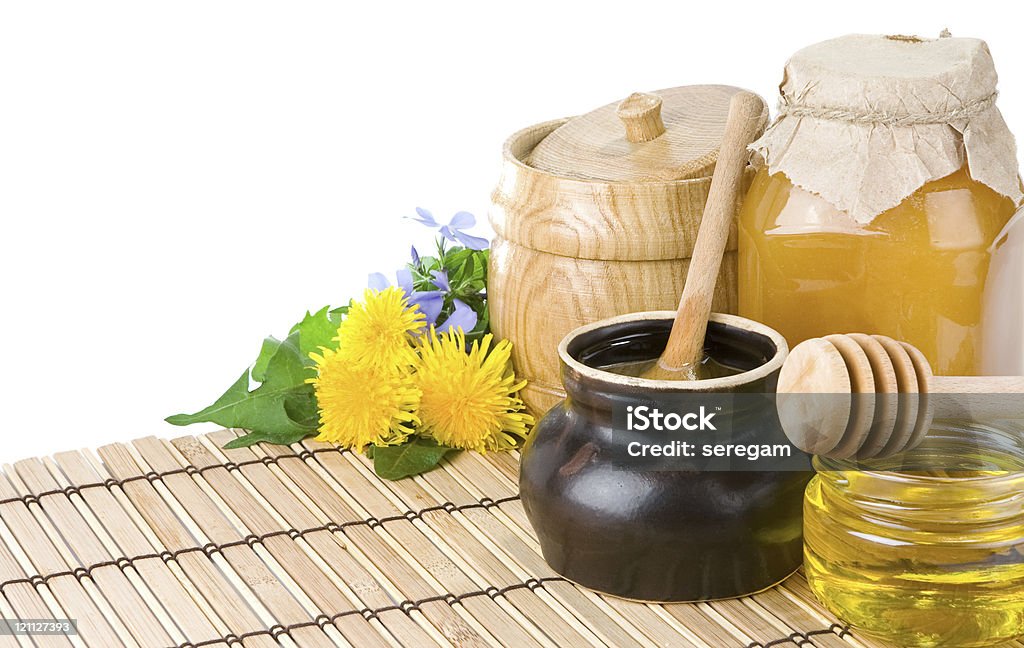 honey, flowers, spike isolated on white honey, flowers, spike isolated on table Black Color Stock Photo