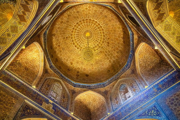 istock Golden Dome Ceiling Samarkand Gur-e Amir Mausoleum Uzbekistan 1211274889