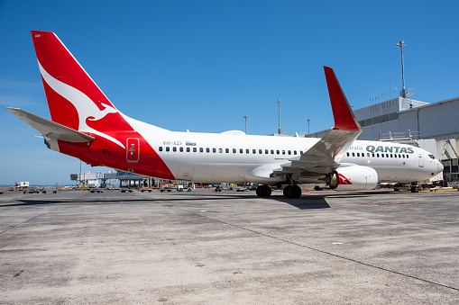 Qantas, Boeing 737-800, Parked at Auckland Airport, 22 February 2020