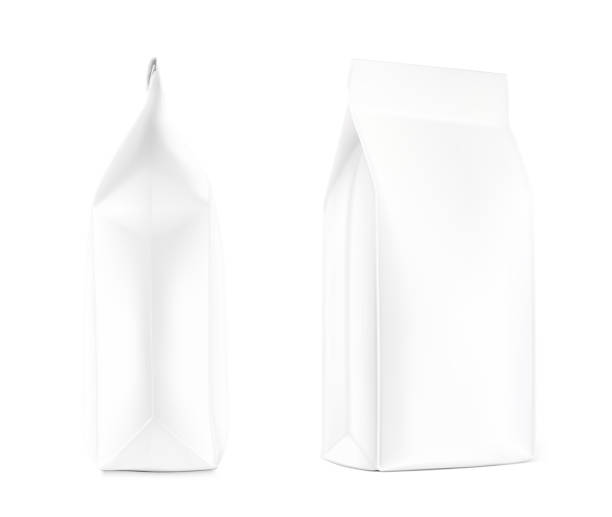 istock Realistic food bags isolated on white background. Isometric and front view. 1211276217