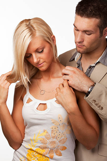 Young man and woman love each other very much.