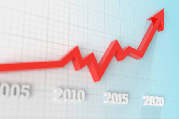 istock Red Arrow Moving Up Over Graph Background stock photo 1211279944