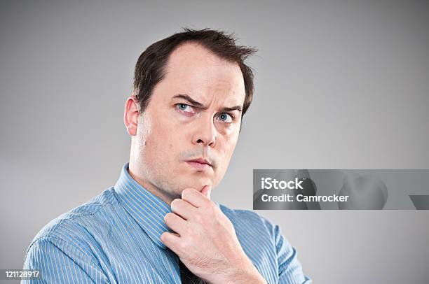 Pensive Young Man Portrait Stock Photo - Download Image Now - 30-34 Years, Adult, Adults Only