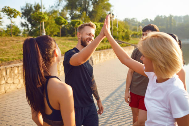 istock A team of athletes training together. 1211289318