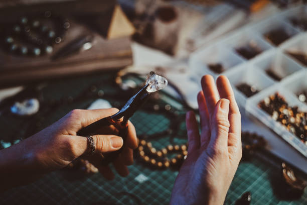 istock Girl is holding semi precious stone 1211291084