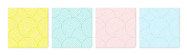 Vector illustration of Background pattern seamless circle abstract colorful pastel colors. Summer background design.