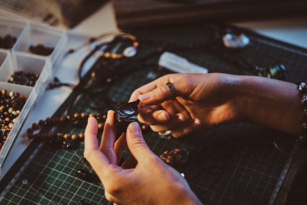 istock Woman is holding semi precious stone 1211294260