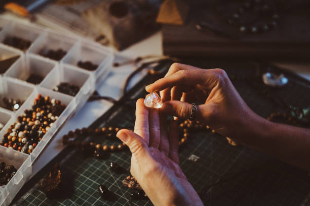 istock Woman is holding semi precious stone 1211294592