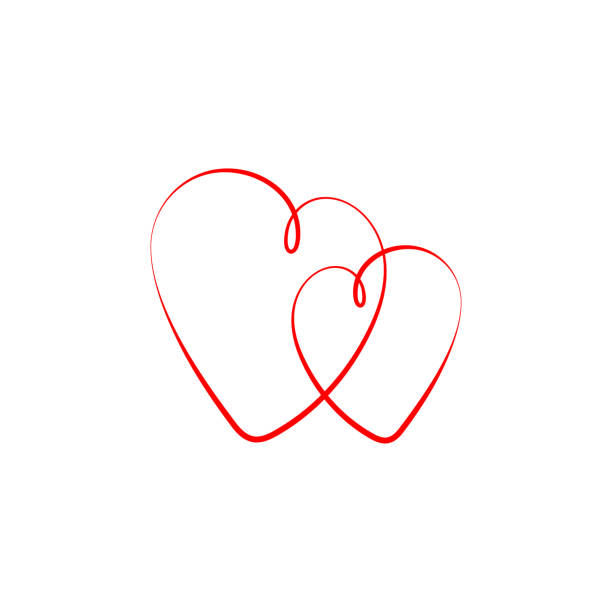 vektorové ikony srdcí. červené srdce, izolované na bílém pozadí. ikona lásky. dvě srdce v moderním plochém designu. vektorová ilustrace - srdce stock ilustrace