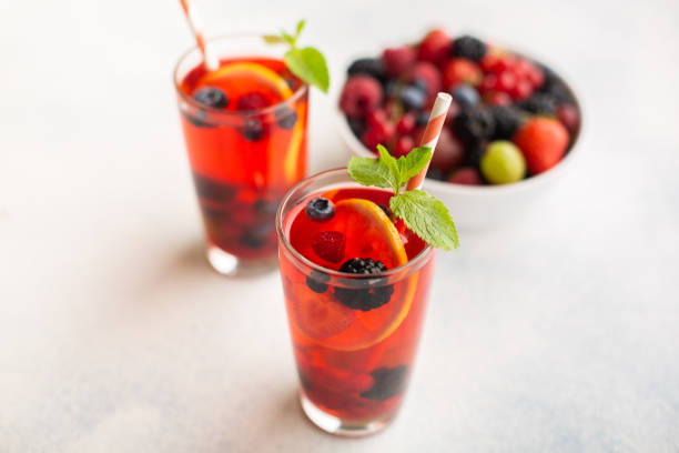 istock Fresh summer berry drink with lemon and mint. 1211295808