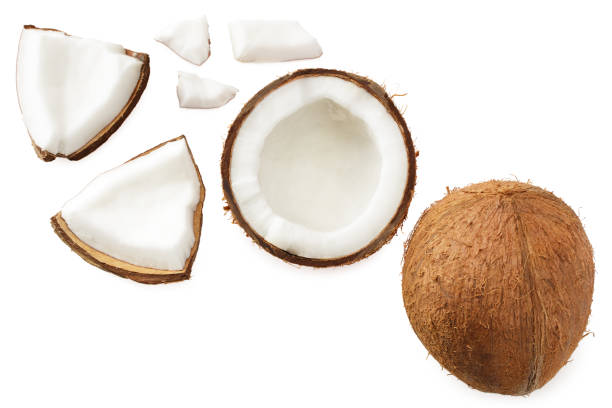istock half coconut isolated on white background. top view 1211295888