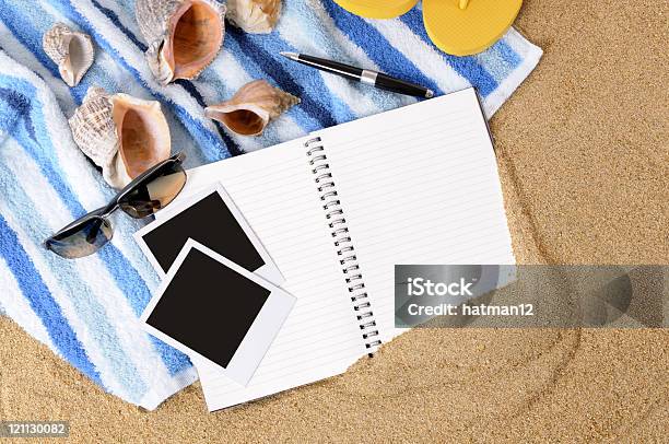 Strandhintergrund Stockfoto und mehr Bilder von Fotoalbum - Fotoalbum, Sommer, Ansicht aus erhöhter Perspektive