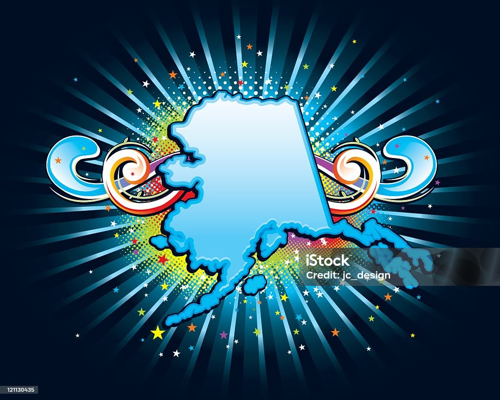 Serie Estados Unidos Estado de Alaska - arte vectorial de Alaska - Estado de los EE. UU. libre de derechos