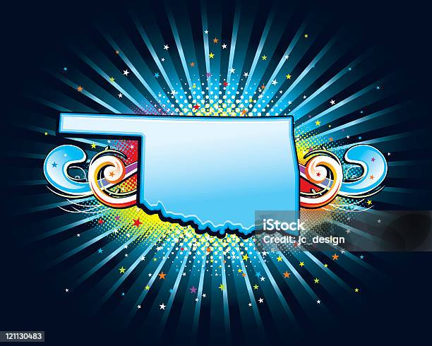 Ilustración de Serie Estados Unidos Estado De Oklahoma y más Vectores Libres de Derechos de Oklahoma - Oklahoma, Azul, Brillante