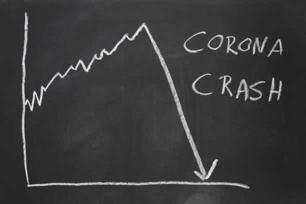 istock corona crash - hand-drawn graph showing stock market collapse 1211307739
