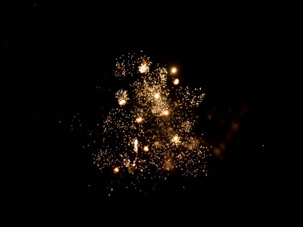 istock Colorful fireworks on the black sky background. 1211316005
