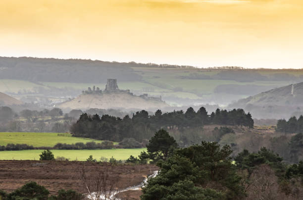 istock Corfe Castle Ruins in Dorset on a hazy morning 1211316457
