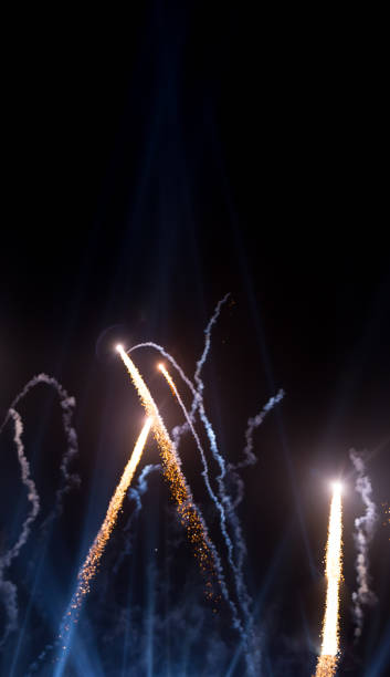 istock Colorful fireworks on the black sky background. 1211318251