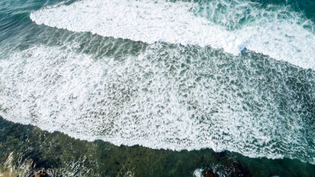 istock Drone aerial view of sea wave surface 1211319670