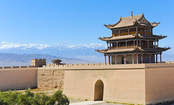 Fort Jiayuguan of the Great Wall,China stock photo