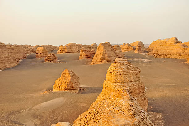 Dunhuang, China - August 06, 2014: Dunes of the Gobi desert in Dunhuang, China