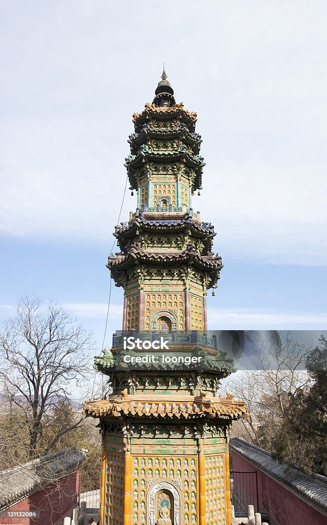 Glazed buddhist pagoda in Summer Palace of Beijing,China  Ancient Stock Photo