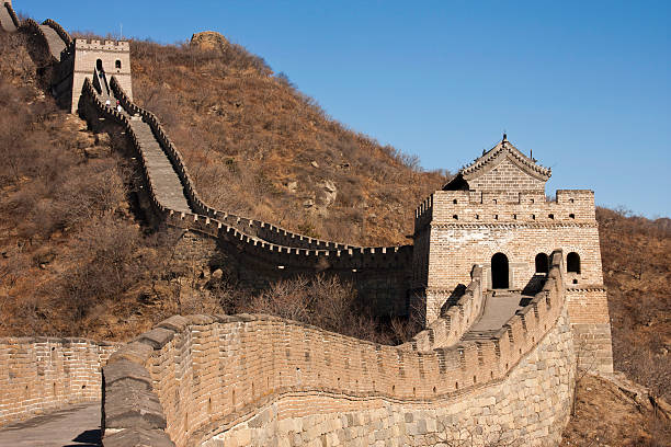 die chinesische mauer mutianyu () von peking, china - mutianyu stock-fotos und bilder