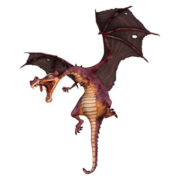 istock 3D illustration fantasy dragon on white 1211321727