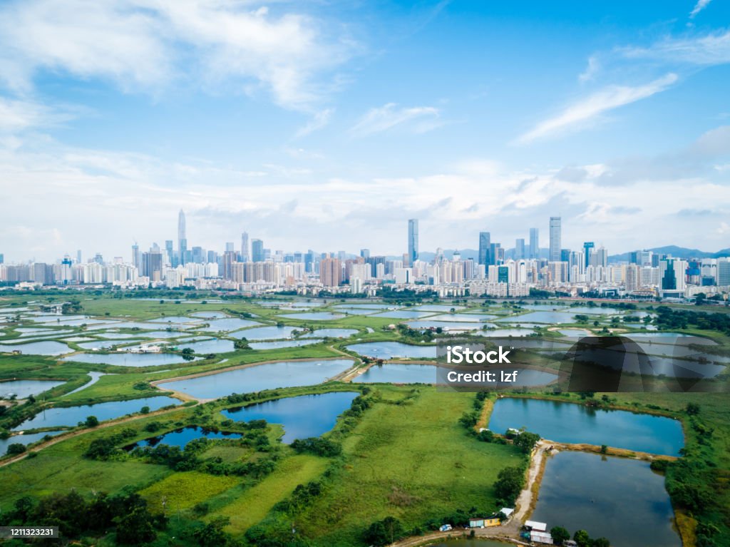 Beautiful landscape of skylines of Shenzhen,China Shenzhen Stock Photo